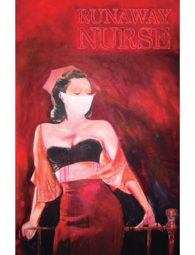 Runway nurse, (2005)</p>
<p>Mixed media (inkjet and acrylic/canvas), 280 cm x 167 cm</p>
<p>